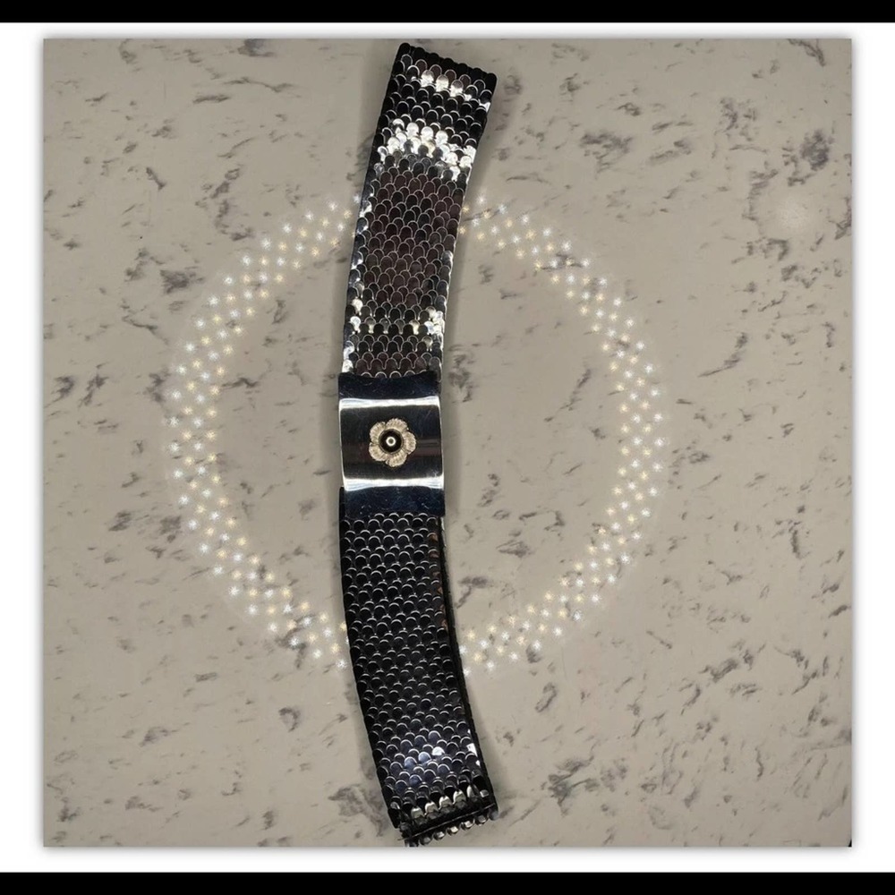 Silver Snake Detailed Hook Stretchy Vintage Belt - Picture 2 of 6